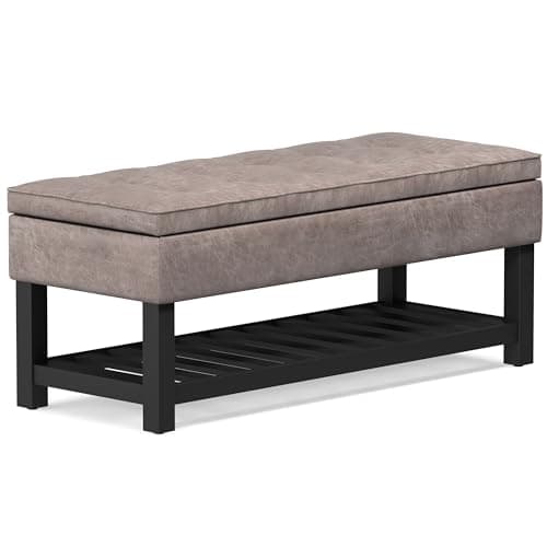 SIMPLIHOME Cosmopolitan Storag...with Tufted Lift-Top and Shelf