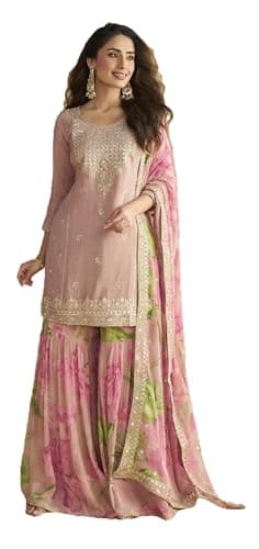Shriva Fashion Indian Pakistani Women's Ready to wear ethnic Salwar Kameez Suit for Eid Party Wedding Festivals (2996) (Pink, 38)