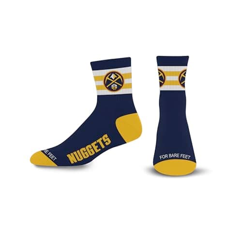 For Bare Feet NBA DENVER NUGGE... Quarter Sock Team Color Large
