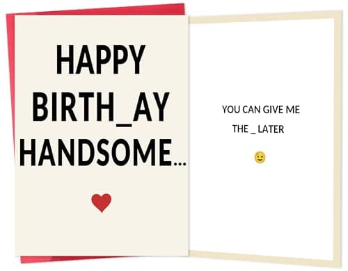 Birthday Card for Boyfriend, Funny Birthday Card for Men Him, Boyfriend Card for Bday, Husband Birthday Card