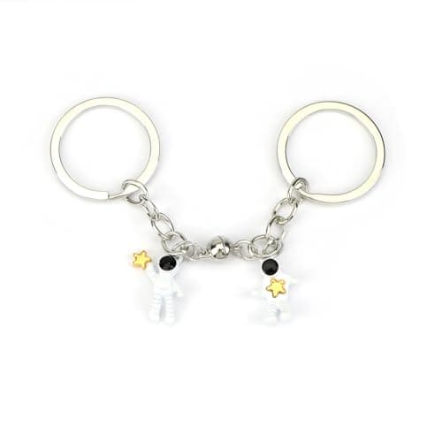 SHTALHST Astronaut Keychain for Women Moon Star Keychains Spaceman Magnetic Matching Keycharm Gifts for Couple