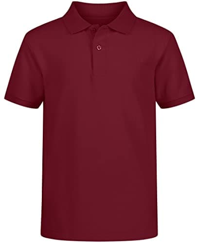 Nautica Boys' School Uniform Short Sleeve Pique Polo, Burgundy, Medium(10/12)