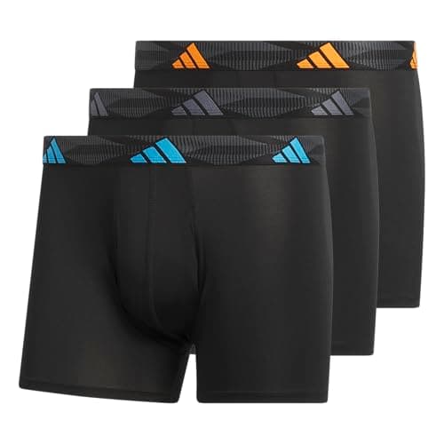 adidas Men's Microfiber Trunk Briefs (3-Pack) Performance Stretch Moisture-Wicking Underwear