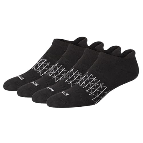 Hanes Men's Heel Shield Socks Pack, 4-Pair Pack, Absolute Active Moisture-Wicking Cushioned Seamless Men's Socks
