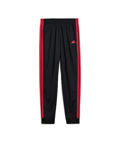 adidas, Boys, 3-Stripe Tricot Joggers (Big Kid), Black/Red, Size: Small, Inseam: 22, Big Kid