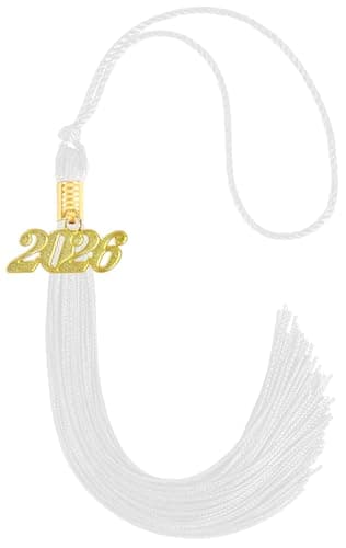 GRADFTY 2026 Tassel Graduation,White Tassel 2026 for Grad Cap and Graduation Ceremony Accessory Decoration