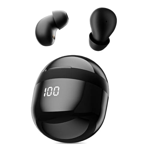 GUATTIR Invisible Mini Earbuds Wireless Bluetooth, Small Earbuds for Small Ears Canals, Tiny Discreet Sleep Headphones for Side Sleepers, Comfortable Noise Canceling Earphones for Work Gym, Black