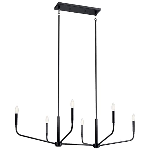 Kichler Madden 6-Light Linear ...17.5" x 17.75" x 45"), 52721BK