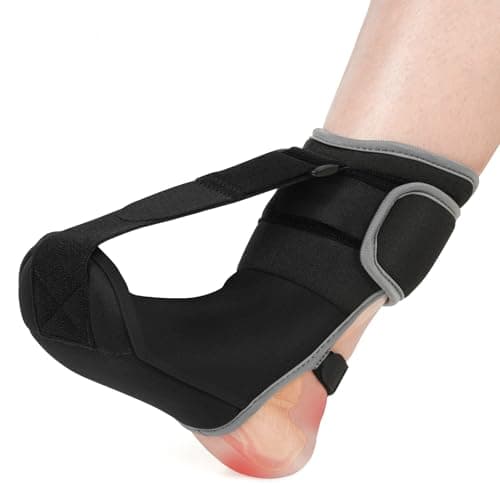 Moohome Plantar Fasciitis Night Splint Sock Soft Plantar Fasciitis Brace for Sleeping Achilles Tendonitis Foot Drop Heel Pain - Plantar Fasciitis Relief Night Splint for Women Men Black Medium