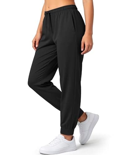 Othedrich Womens Joggers with Pockets Loose Fit Sweatpants, Lightweight Athletic Lounge Pants for Workout Running Yoga Travel Black