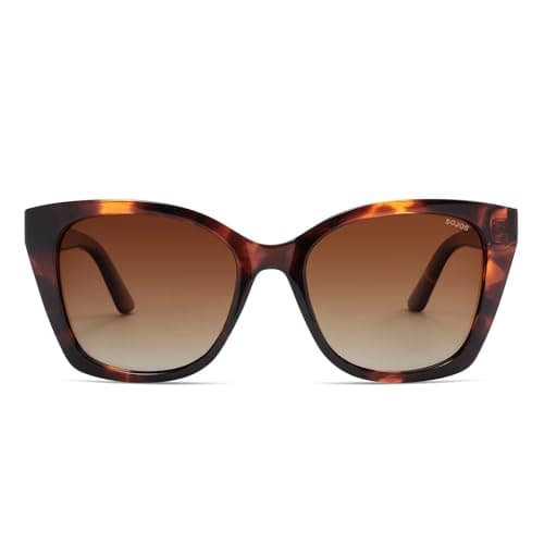SOJOS Vintage Oversized Cateye Sunglasses Womens UV400 Large Designer Shades Lentes De Sol Para Mujer SJ2634,(Yellow Tortoise/Brown Lens)