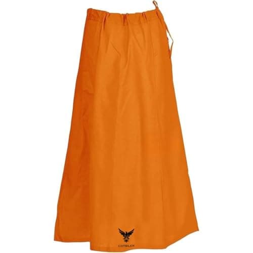 Indian Women Saree/Sari Patticoat Underskirt Cotton Stitched Adjustable Waist Lining Skirt (US, Alpha, One Size, Plus, Regular, Light Orange)