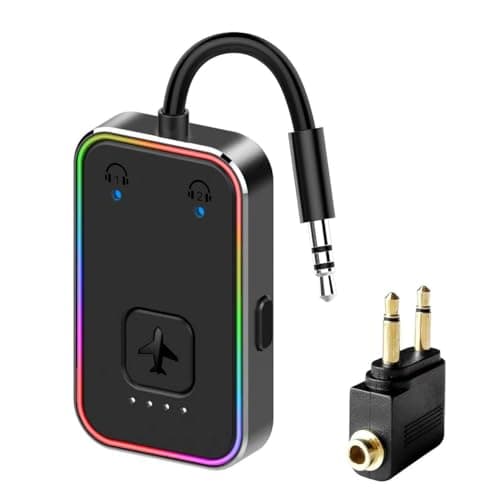 2026 Beeitzie Ultra Airplane Bluetooth 5.4 Transmitter – aptX LL Low Latency, Supports 2 Headphones Simultaneously – Wireless Audio Adapter for in-Flight, TV, Gym, Tablets – Metal Frame