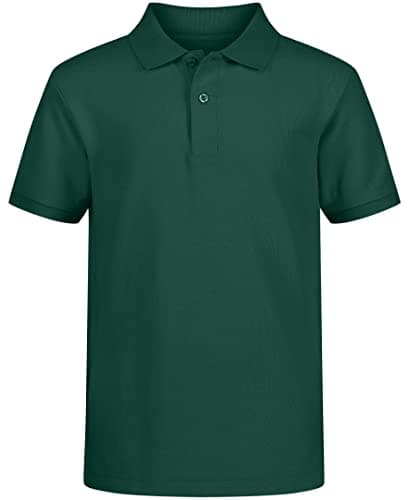 Nautica Boys School Uniform Short Sleeve Pique Polo Shirt, Hunter, 8 US