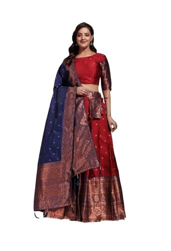 South Indian style lehenga choli for women fully stitched wedding party wear half saree lehenga for women