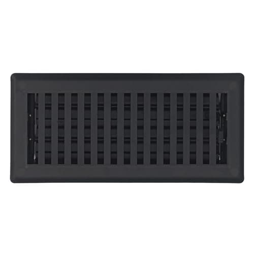 Sierra Grates Precision Flow 4"x12" Steel Floor Register - Contemporary Design Textured Black Finish - Premium Home Vent Covers, Durable & Decorative - Fits 4"x12" Duct Openings, Easy Installation