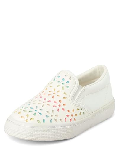 The Children's Place,Baby Girls and Toddler Casual Slip on Shoes Sneaker,Rainbow Flowers,10