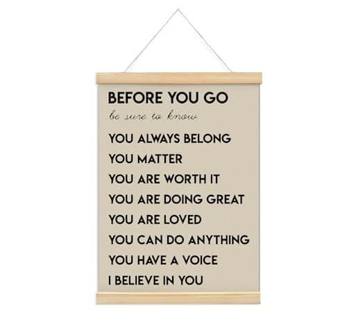 Mental Health Positive Affirmations Inspirational Wall Art Decor, Therapist Calming Teacher Nurse Wall Art for Office, Door Decor for Office Classroom Kids Teen Room Playroom, Wood Posters 12x16 In
