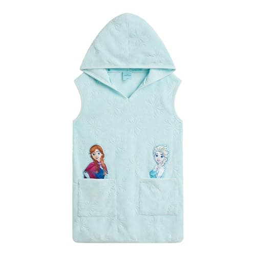 Disney Frozen Toddler Girls Loop Terry Cloth Hooded Swim Cover Up UPF 50+ Mint Blue 3T