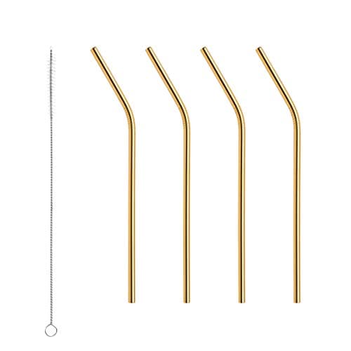 Orrefors Peak Straws, Set of 4 with small cleaning brush