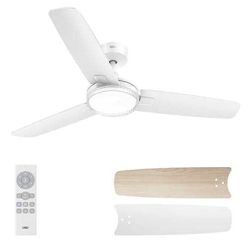 DREO Ceiling Fans with Lights ...-8H Timer, Bedroom Ceiling Fan