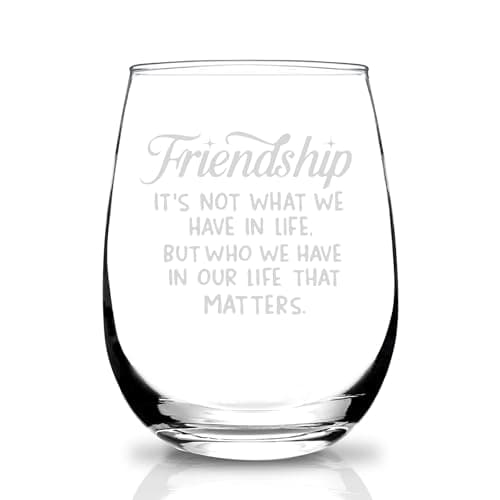 SOCOARZR Friendship Gifts for Women,Best Friend,Funny,Work Besties,Sister,Christmas,Birthday Gifts for Women Friends 15 Oz Wine Glass