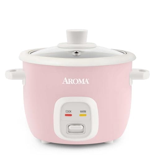 AROMA® Mini Rice Cooker, 2-Cup...p Warm, 1 Qt, Pink, ARC-302NGP