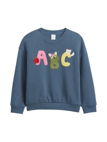 GAP Baby Girl Logo Crew Sweatshirt Blue Ridge 18-24M