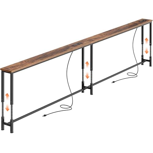 Prime Members: 102.4" Huuger Height Adjustable Sofa Table w/ Power Outlets $80 + Free S&H
