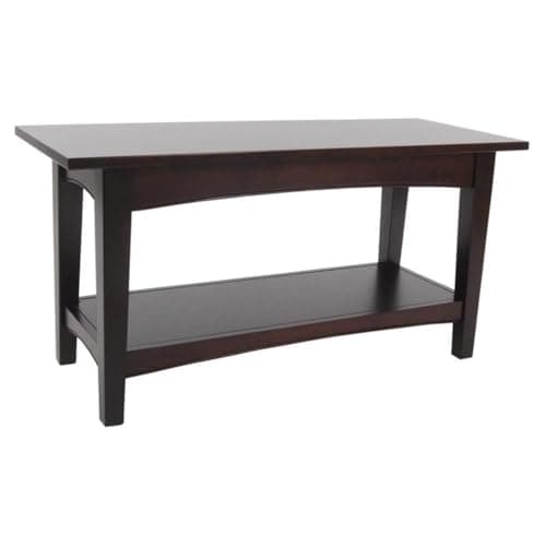 Alaterre Furniture Shaker Cottage Bench with Shelf, Espresso