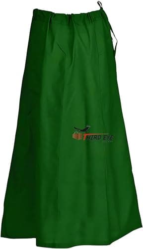 Third Eye Export Sari Petticoat Cotton Stitched Adjustable Waist Saree Underskirt Lining Green Skirt (Waist: 26" - 42" || Length: 38"), Green