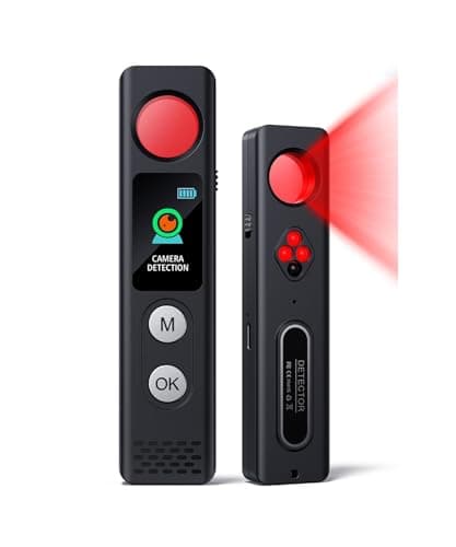 Hidden Camera Detectors, Anti-Spy Camera Finder with LED Screen Rechargeable GPS Tracker&Bug Detector, Anti-Theft Alarm, 5 Modes Portable Privacy Protection for Airbnb, Hotel, Car, Office, Travel