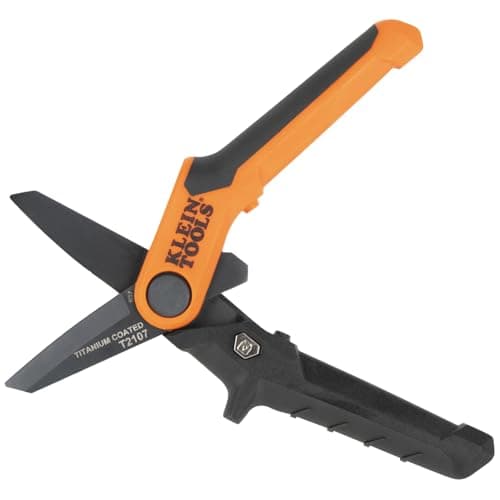 Klein Tools 7 In Titanium Coated Spring-Loaded Utility Shears Stainless Steel | T2107 $14.98 + Free Shipping w/ Prime or on $35+