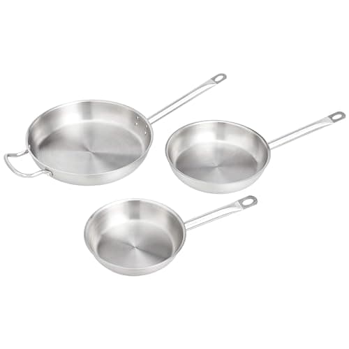 Amazon Basics 3-Piece Stainles... to 500°F, 8", 9 1/2", and 12"