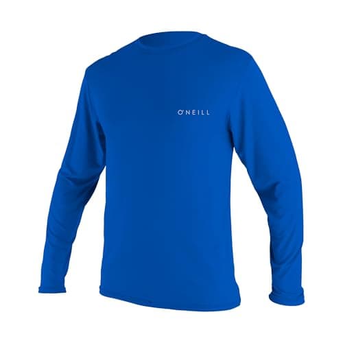 O'Neill Men’s Basic Skins Long Sleeve Sun Shirt, UPF 30+ Sun and Rash Protection for Surfing and All Outdoor Activities, Pacific, Medium