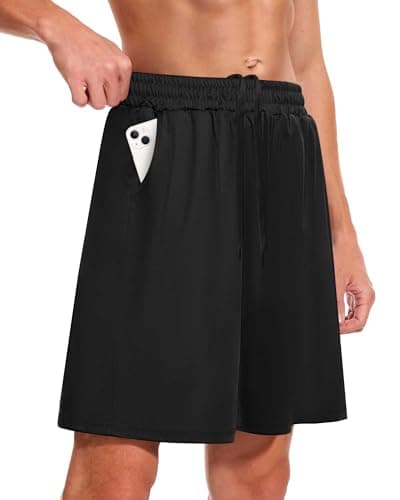 BOOJO Men's Athletic Gym Shorts (Black, Medium or Small) $4.99 + Free Shipping w/ Prime or on $35+