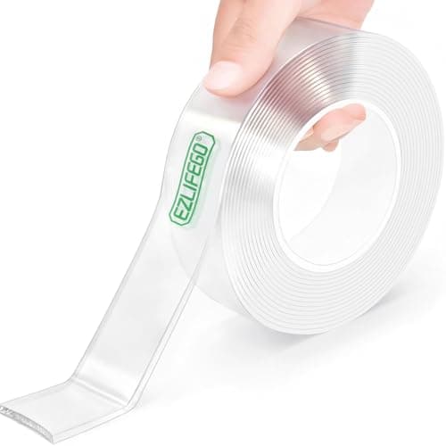 EZlifego Double Sided Tape Heavy Duty, Nano Double Sided Adhesive Tape, Clear Mounting Tape Picture Hanging Adhesive Strips (9.85FT)