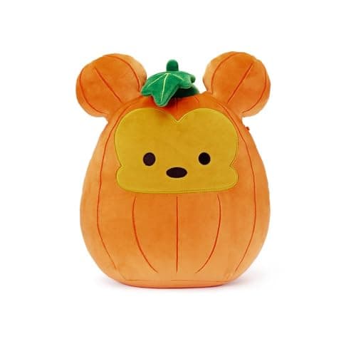 Disney Store Official Mickey Mouse Pumpkin Squishmallows Plush - 11 Inch Disney Halloween Stuffed Animal with Embroidered Features, Detailed Plush Sculpting and Soft Squishy Fill