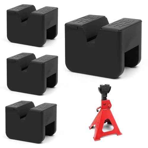 JUKFITA Jack Stand Pads, 4 Pack Rubber Car Jack Pads Adapter, Compatible with 3-Ton Jack Stands