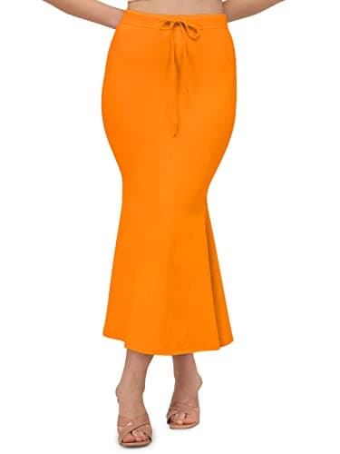 Mehrang Saree Shapewear Petticoat For Women, Cotton Blended,Petticoat,Skirts For Women,Shape Wear Dress For Saree XXX-Large Orange