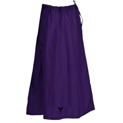 Indian Women Saree/Sari Patticoat Underskirt Cotton Stitched Adjustable Waist Lining Skirt (US, Alpha, One Size, Plus, Regular, Violet)