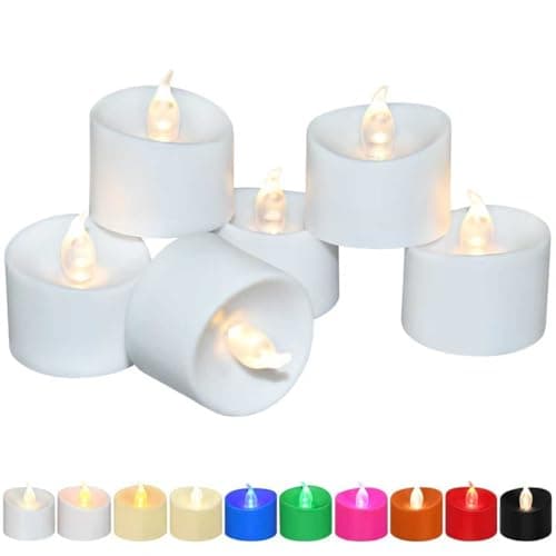 XRABTVSK 12/24/50/100/200 Pack LED Tea Lights, Last 100H+, Warm White Flickering Light