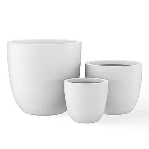 Kante 18",14",10" Dia Concrete... Home Patio Garden, Pure White