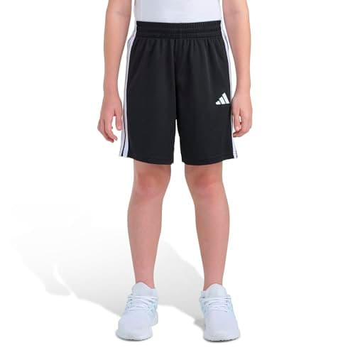 adidas 3-Stripe Mesh Athletic Shorts, Black, Medium