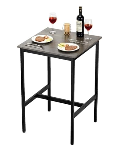 VEVOR Bar Table, Sturdy Metal ... Party, Rustic Brown and Black