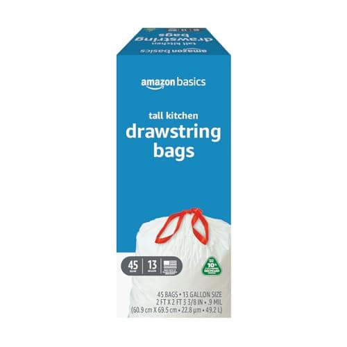 Amazon Basics 13 Gallon Tall K...st Consumer Recycled, 45 Count