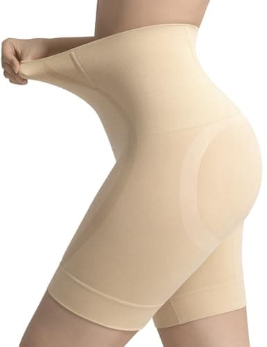 Esa Liang Shapewear for Women Tummy Control, High Waisted Girdles Shapewear Shorts Thigh Slimmer, Body Shaper Under Dress Nude