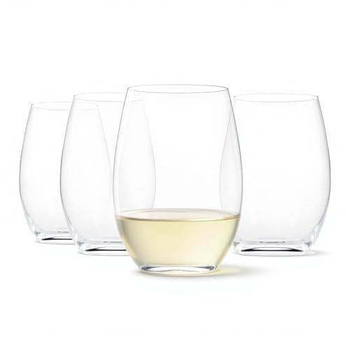 Amazon Basics Stemless White W...e Set, 14 oz., Dishwasher-Safe