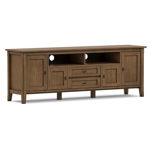 SIMPLIHOME Warm Shaker 72" Wid...ood TV Stand in Brunette Brown