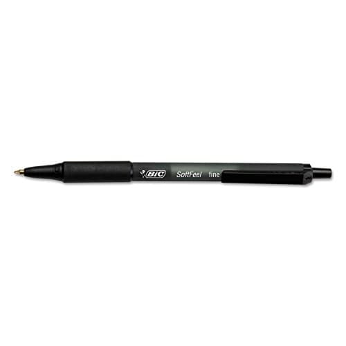 BIC Soft Feel Black Retractabl...s With Soft-Touch Comfort Grip